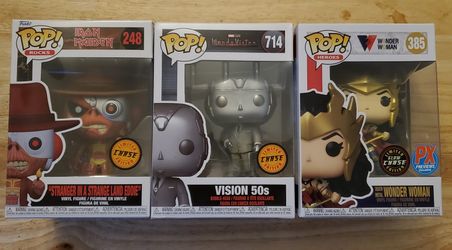 Funko POP! Chase Variety Bundle ( Iron Maiden, Wonder Woman, And Wandavision )