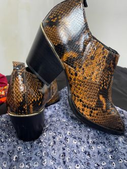 Faux Snake Skin Booties