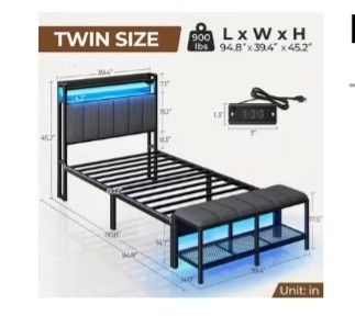 Twin Metal Bed 