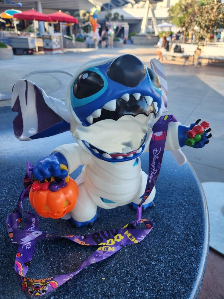 Disney Parks Happy Halloween Stitch Mummy Popcorn Bucket
