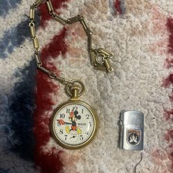 Disney 1970 Pocket Watch 1960  Lighter 