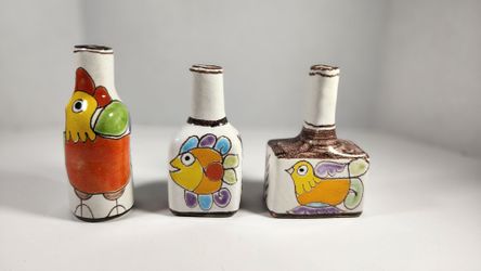 LOT OF 3 VINTAGE 1964 GIOVANNI DESIMONE ITALY SMALL ART POTTERY