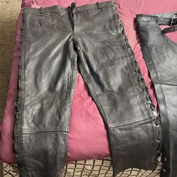 Leather pants and chaps