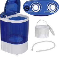 Portable Mini Washing Machine，Small Compact Laundry 4.4lbs Capacity Washer w/Spin Cycle Basket and Drain Hose Drum Washing Machine