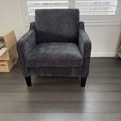 2 dark grey accent chairs