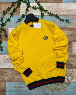 🔥 Yellow Luxury Crewneck Sweatshirt – Premium Style & Comfort (🔥Men's top quality t shirt