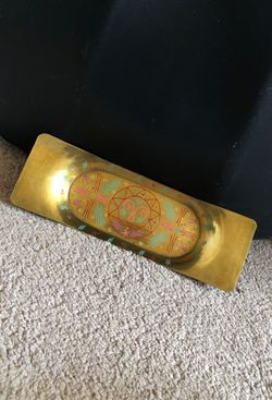 Brass Decor Candle Holder Dish Decor / Plato de cobre