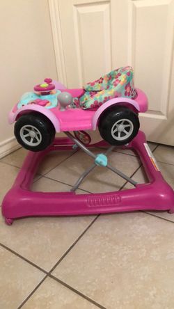Pink Baby Walker with Car Design