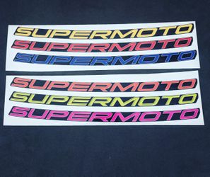 Supermoto wheels decals any color......Graficas para aros supermoto en cualquier color