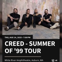 CREED Tickets August 14th