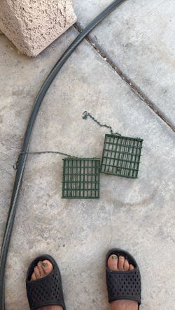 Two bird feeders