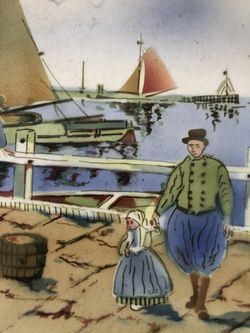 9” Watercolor Collector’s Plate from Germany • Seaside Boardwalk 