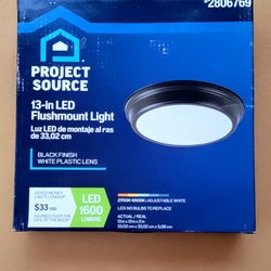 Project Source Bella 13-in Matte Black Integrated LED Flush Mount Light