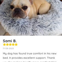 MrFluffyFriend Anxiety Relief Pet Bed [L, 28in] Blue 