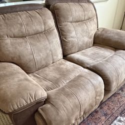 Power Reclining Sofa & Loveseat Set – Brown