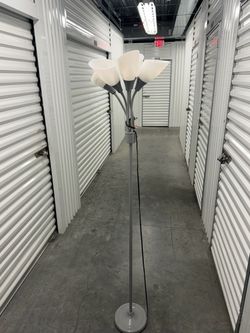 Multi-Head Floor Lamp with White Shades