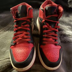 Air Jordan 1  Black and Red Sneakers Men's Size 9