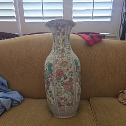 Antique pair of porcelain vases
