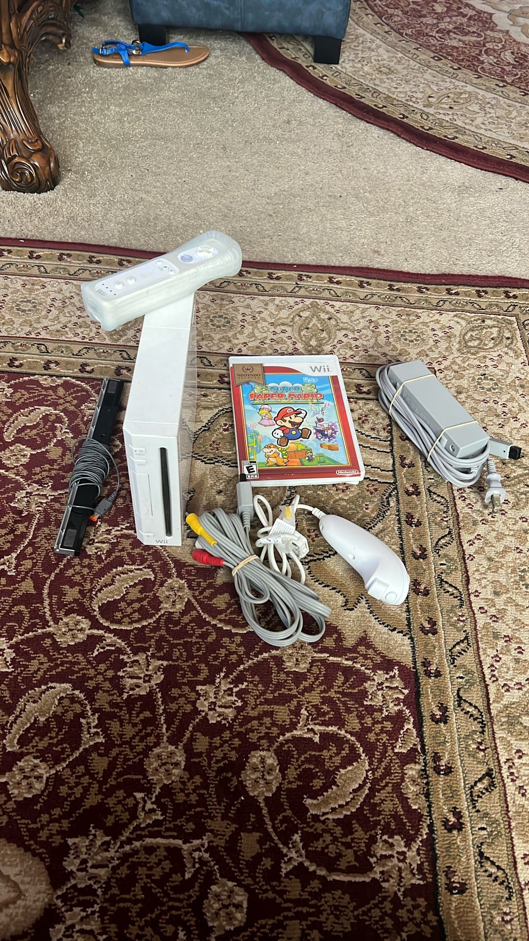 Nintando Wii System With Super Paper Mario Game