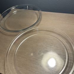 Vintage Pyrex Clear Glass Pie Plates 11” Set of 2 #211 Made USA