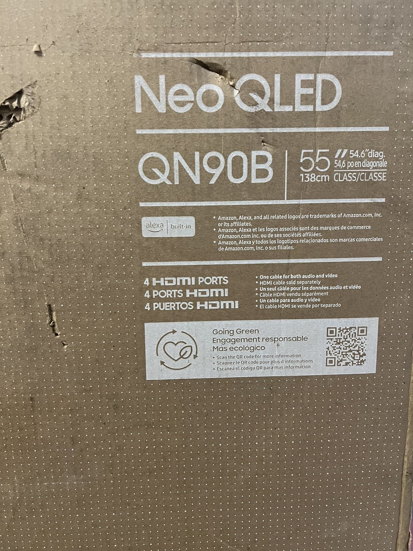 Ultra Viewing Angle With Anti-glare SAMSUNG 55" Class Neo QLED 4K QN90B Series Mini LED Quantum HDR 32x