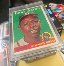 1958 Topps Hank Aaron & World Series Batting Foes Hank Aaron Mickey Mantle