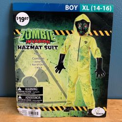 HALLOWEEN ZOMBIE INVASION BREAKING BAD HAZMAT SUIT KIDS SIZE XL 14-16 COSTUME 