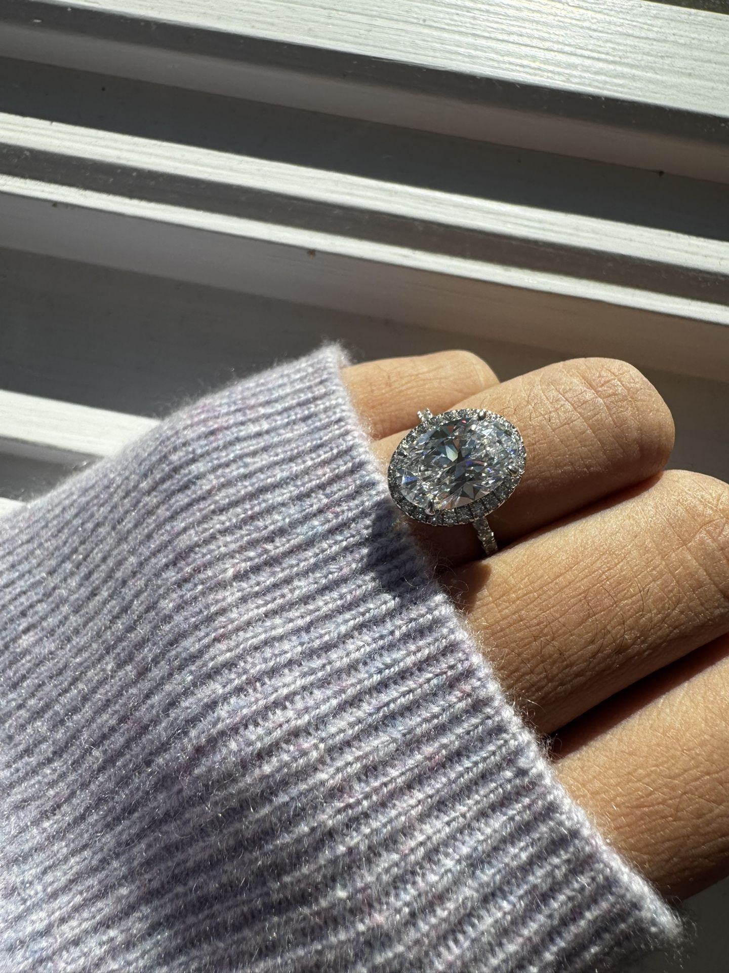 5 ct Oval Shape Crystal Ring With Professional Cuts 