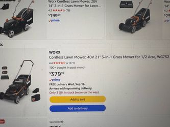 WORX WG752 40V 21" Cordless Lawn Mower