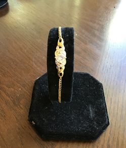 7” Gold tone and Crystal Bracelet.