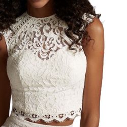 David’s Bridal Lace Tank Separates Bridal Top Small