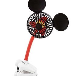 Disney Parks Exclusive Mickey Ears Stroller Clip Fan - Battery Powered 