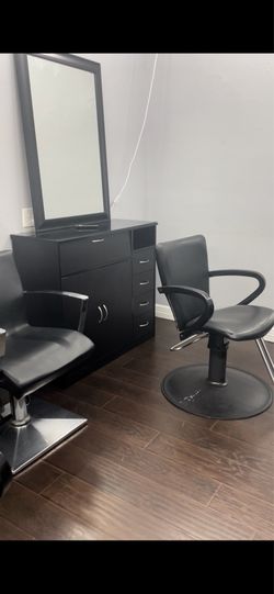 Salon hair Station & mirror & styling chair