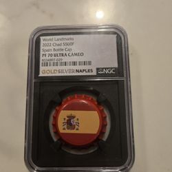 World Landmarks 2022 S500F Silver Spain Bottle Cap PF 70 Ultra Cameo