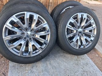 2025 OEM ORIGINAL TAKEOFFS GMC SIERRA DENALI ULTIMATE 22 INCH HAVE TPMS SENSORS TIRES BRIDGESTONE ALENZA 97 % $ 1995 FIRM. 