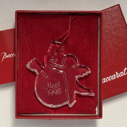 Baccarat Crystal Noël 1998 Snowman Ornament – Original Box – France