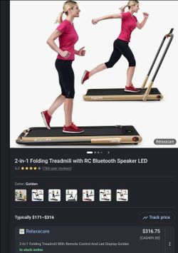 SuperFit 2-in-1 Folding Treadmill Golden