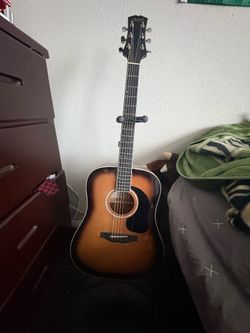 mitchell acoustic guitar and holder
