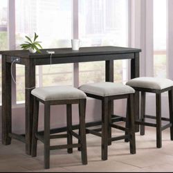 Picket House Furnishings Stanford Occasional Bar Table Single Pack (Table + Three Stool