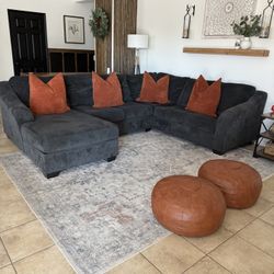Oversized Sectional Blue/Grey