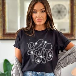 New- Faith Rhinestone T-Shirt 