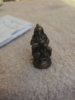 Vintage Bronze-Toned Metal Warrior Chess Piece Figurine(B)