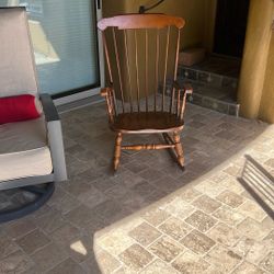 Mid Century Maple Rocking Chair with Spindle Back, Very Nice Condition Nice And Clean, All The Time Sit In The Storage