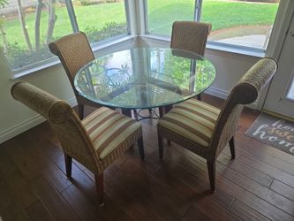 Glass Top 48" Round Kitchen Table