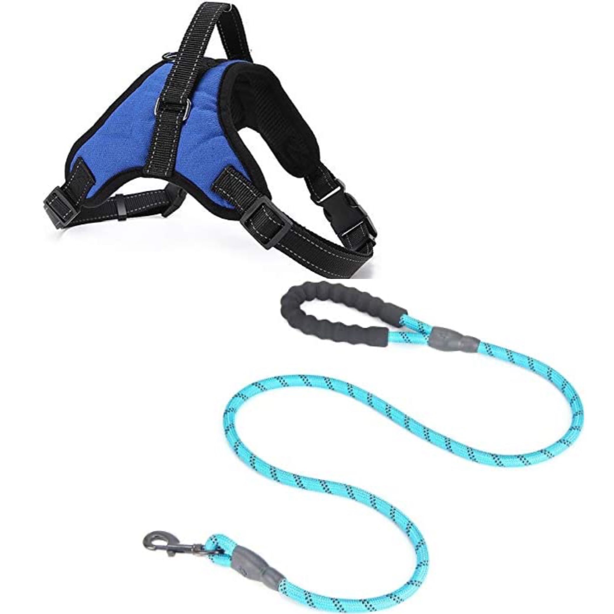 Dog Vest Harness Size Large & 5ft Dog Leash with Comfortable Padded Handle Set