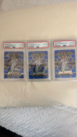 Victor Wembanyama 2023 Select Blue Cracked Ice, Blue Prizm, and Blue PSA 10 Rookie Card