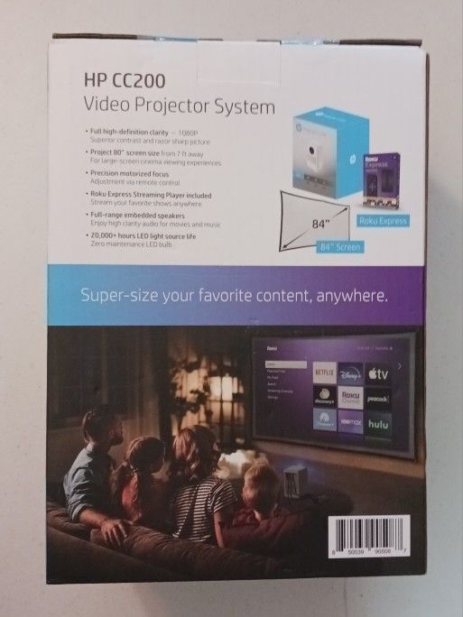 Video Projector System with 84" Screen