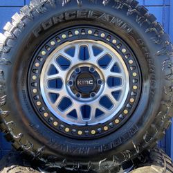 17” 0 Offset KMC Wheels 285/70R17 Forceland Rebel Hawk R/T Tires 285/70/17 285 70 17 285 70 R17