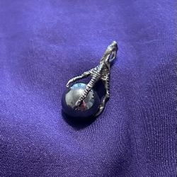 Sterling Silver Eagle Claw Pendant with Hematite Ball