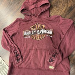 Harley Davidson Men's Burgundy and Red Hoodie(78244)11